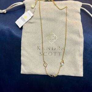 Kendra Scott “Greta” Gold Necklace with Iridescent Accents NWT